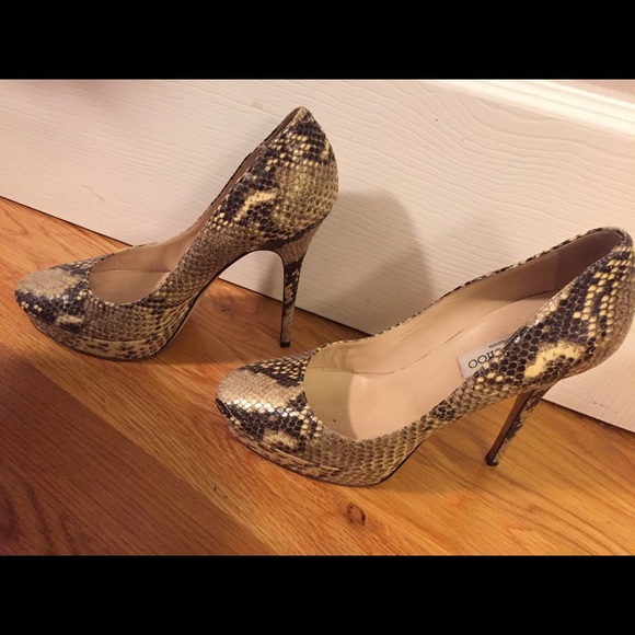 EUC Jimmy Choo Python Snake Skin Cosmic Elaphe Heels, Size 10/41. - Picture 2 of 5